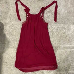 5/20 Red Sleeveless Dress with Lace